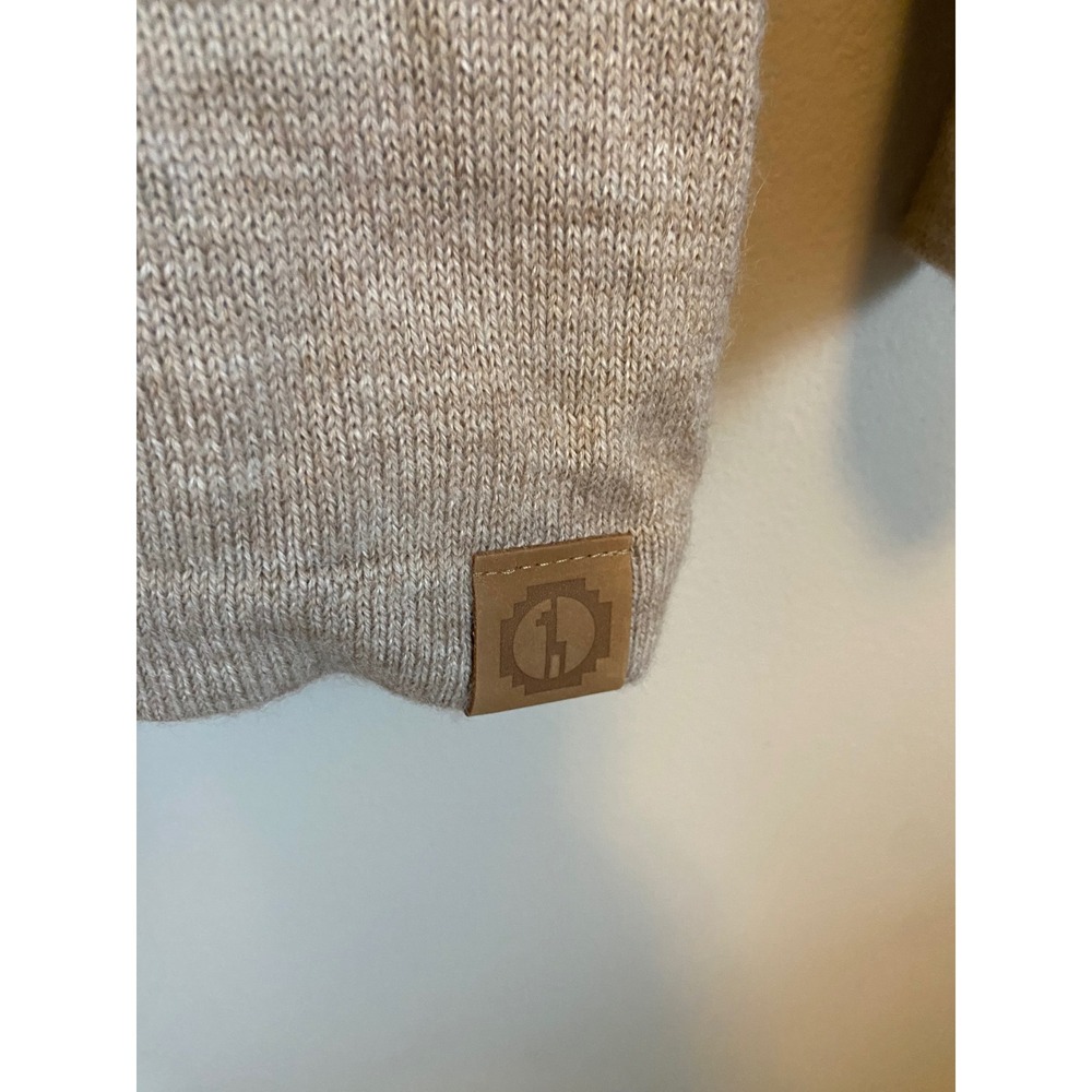 Paka Royal Alpaca Blend Pullover Hoodie Oatmeal Beige Knit Sweater Unisex XL - Picture 2 of 6